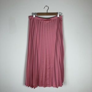 J. Crew | Mauve Pink Pleated Midi Skirt